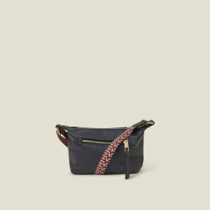 Navy Blue Mini Zip Sling Bag