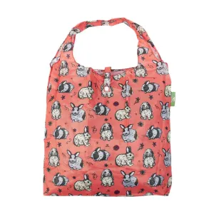 New Eco Chic 100% Recycled Foldable Bunny Print Reusable Shopper Bag [EC-A45PK]