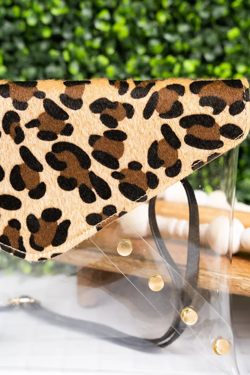 NGIL In The Clear Loni Leopard Envelope Clutch