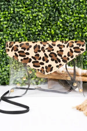 NGIL In The Clear Loni Leopard Envelope Clutch