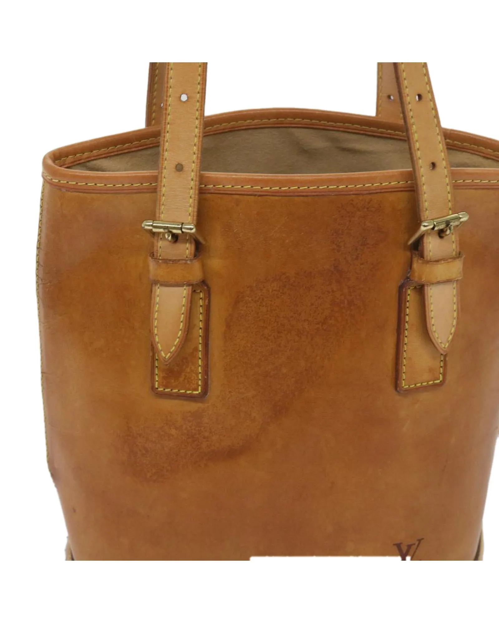 Nomade Leather Tote Bag with Ventiem Style and Beige Color