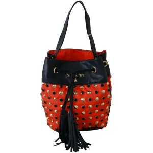 Patrizia Pepe Chic Red Shoulder Tote with Leather Strap