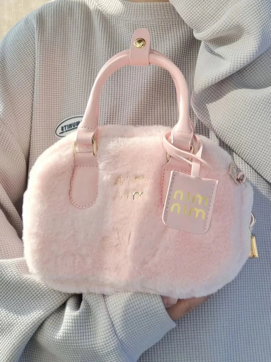 Pink Plush Fashion Handbag