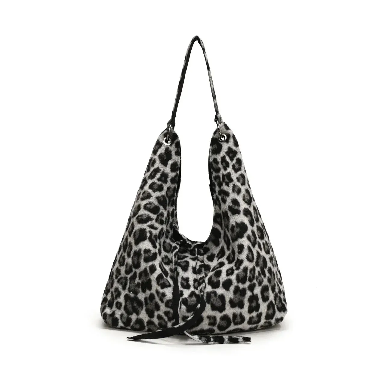 Sohiwoo Personalized Versatile Leopard Pattern Single Women's Shoulder Bag 2024 Winter New Simple Lazy Bag Large Capacity Commuter Bag