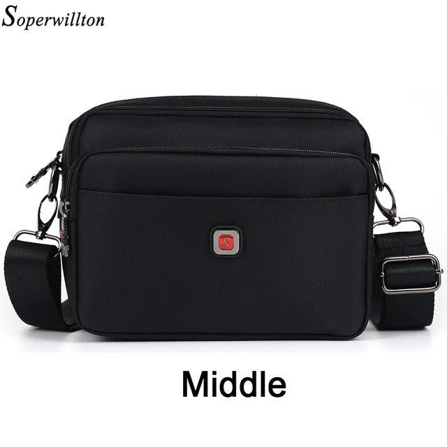 Soperwillton Brand Men's Bag Oxford Zipper Messenger Bag Crossbody Man Famous Brand Design Black Male Bag Bolsa Masculina #1053