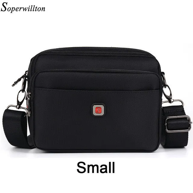 Soperwillton Brand Men's Bag Oxford Zipper Messenger Bag Crossbody Man Famous Brand Design Black Male Bag Bolsa Masculina #1053