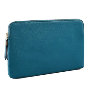 SORRENTO - Peacock Structured Saffiano Clutch