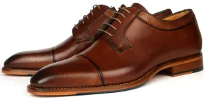 Stratford Snakeskin Cap Toe Derby Tan