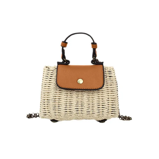 Summer Women Wild Hand Woven Chain Bag Beach Handbag