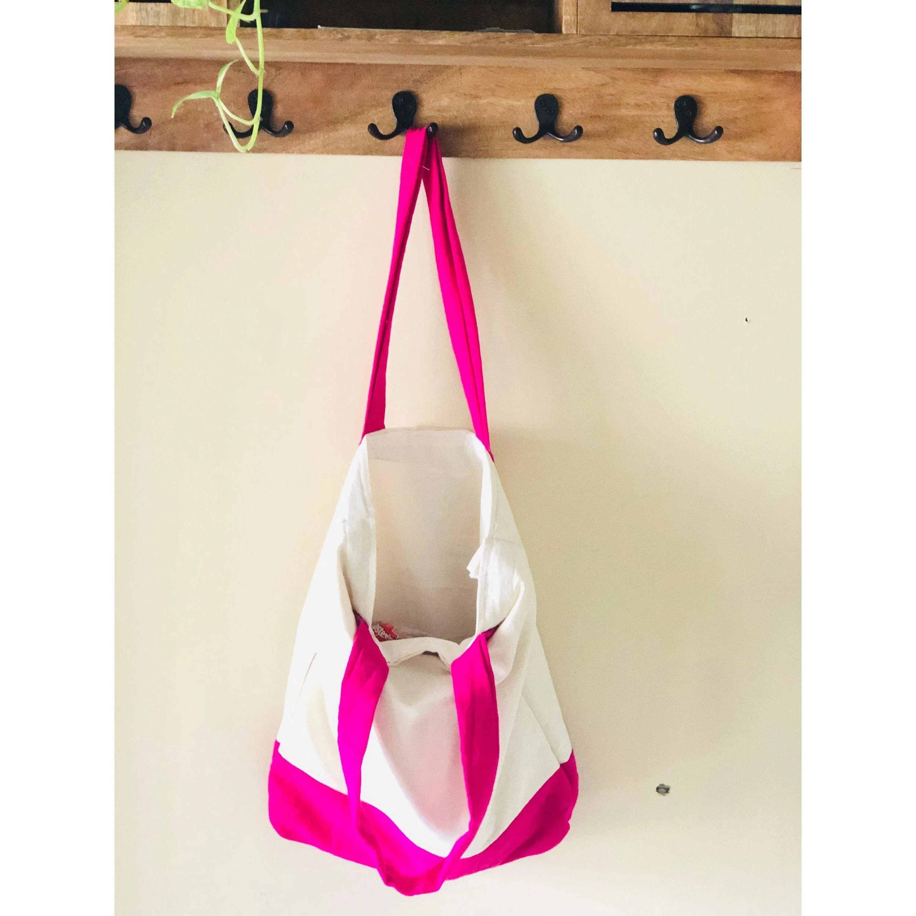 Upcycle Cotton Tote Bags Pink, Eco Friendly Grocery Bags