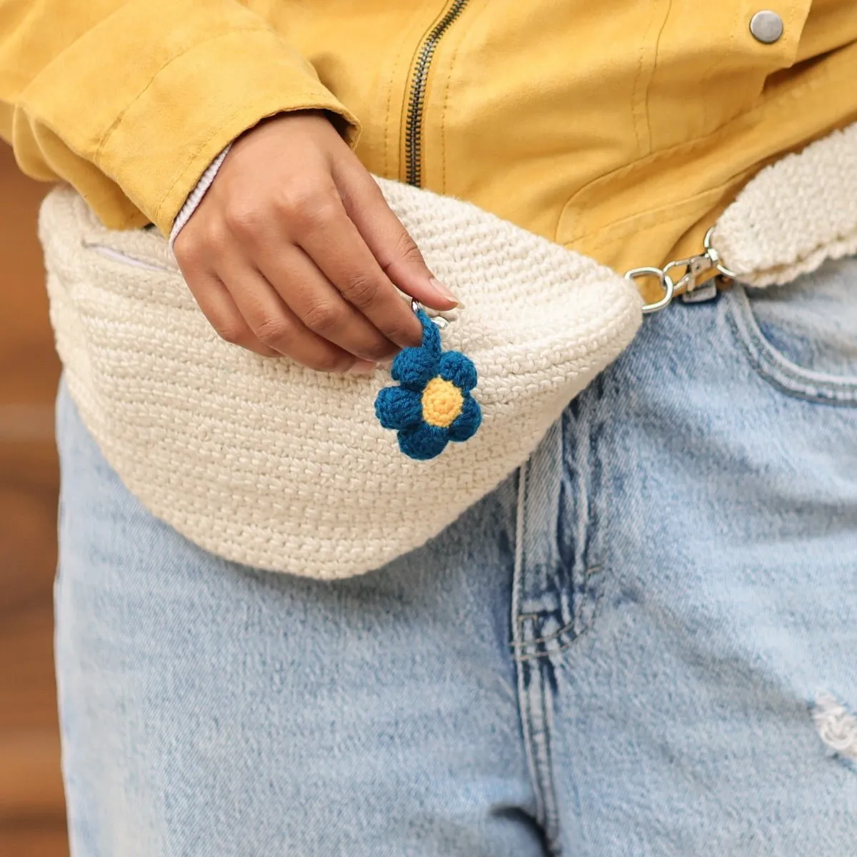 White Crochet Fanny Pack Bag