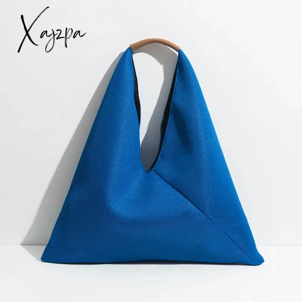 Xajzpa - Brand Women Tote Hobo Handbag Triangle Design Summer Mesh Net Beach Bag Lightweight Elegant Portable Shoulder Purse