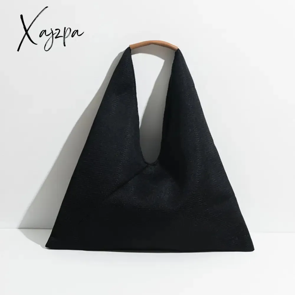 Xajzpa - Brand Women Tote Hobo Handbag Triangle Design Summer Mesh Net Beach Bag Lightweight Elegant Portable Shoulder Purse