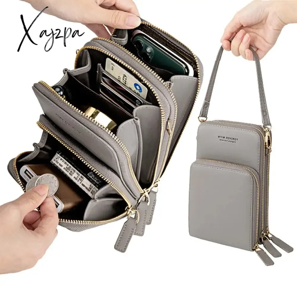 Xajzpa - Touchable Cell Phone Shoulder Bags Women Multi-functional Pocket Mini Crossbody Bag Card Purse Ladies Small Female Messenger Bag